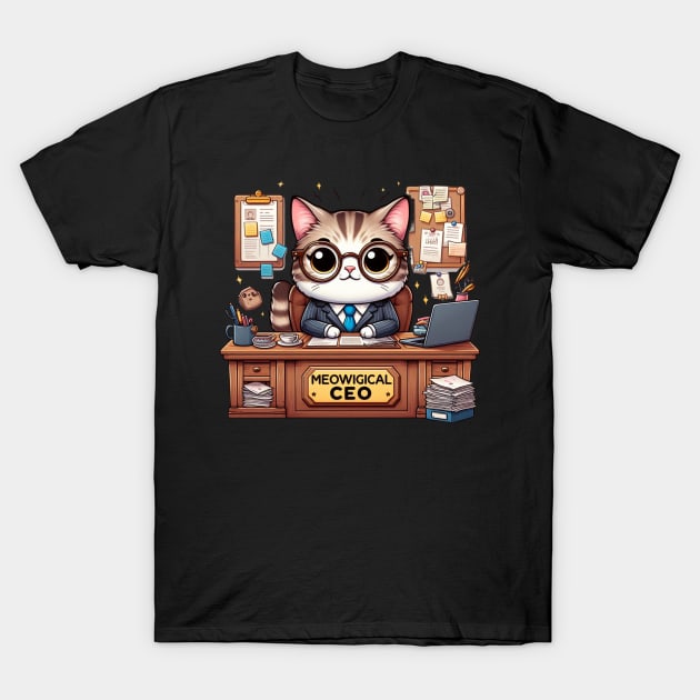 Cute Cat Boss Chronicles: A Whisker-licking Good Time T-Shirt by Divineshopy